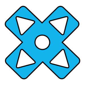 an 'x' shaped directional pad as part of the Pittsburgh Gaming Expo Logo